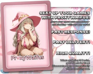 Pink ProxyWaifus card back supplied with the Adult Jinx (LOL) - Ghyrson Starn, Kelermorph proxy single