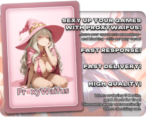 Pink ProxyWaifus card back supplied with the Jaya Ballard, Task Mage proxy single