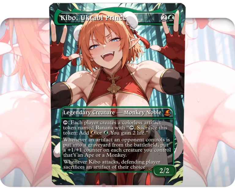 Female Wukong - Kibo, Uktabi Prince custom MTG proxy single card artwork