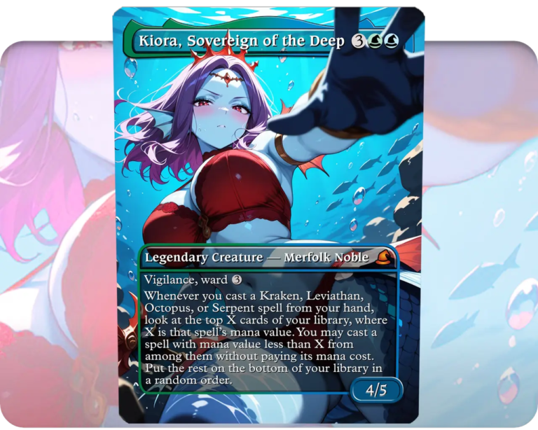 Kiora, Sovereign of the Deep custom MTG proxy single card artwork