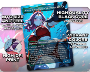 Kiora, Sovereign of the Deep proxy card size and print guide