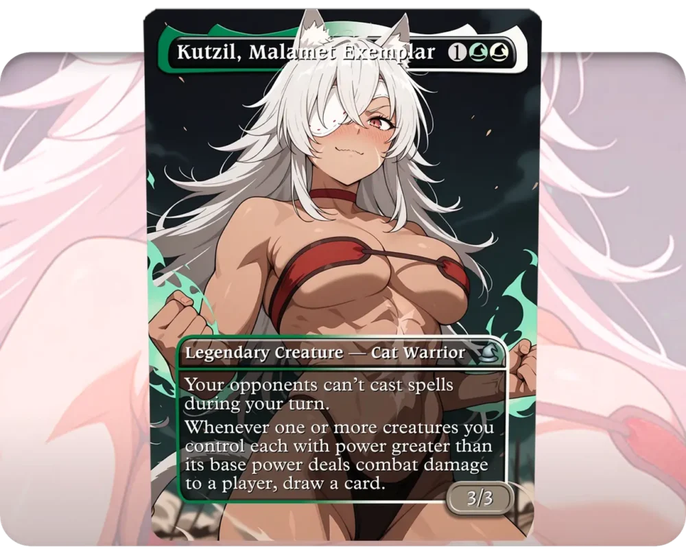 Ghislaine Dedoldia (Mushoku Tensei) - Kutzil, Malamet Exemplar custom MTG proxy single card artwork