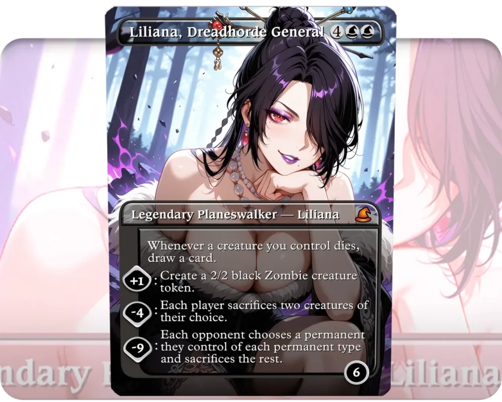 Lulu (Final Fantasy) - Liliana, Dreadhorde General custom MTG proxy single card artwork