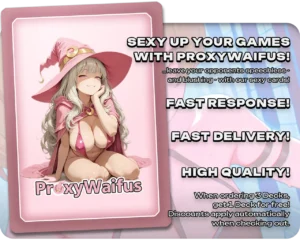 Pink ProxyWaifus card back supplied with the Übel (Sousou no Frieren) - Massacre Girl proxy single