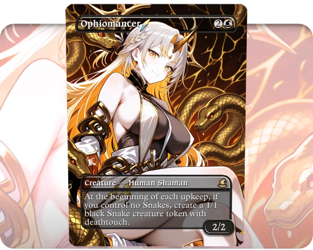 Gullveig (Fire Emblem) - Ophiomancer custom MTG proxy single card artwork