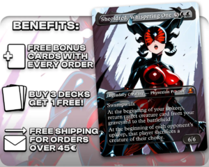 Sheoldred, Whispering One proxy card promotional artwork