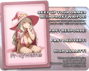 Pink ProxyWaifus card back supplied with the The Reaper, King No More proxy single