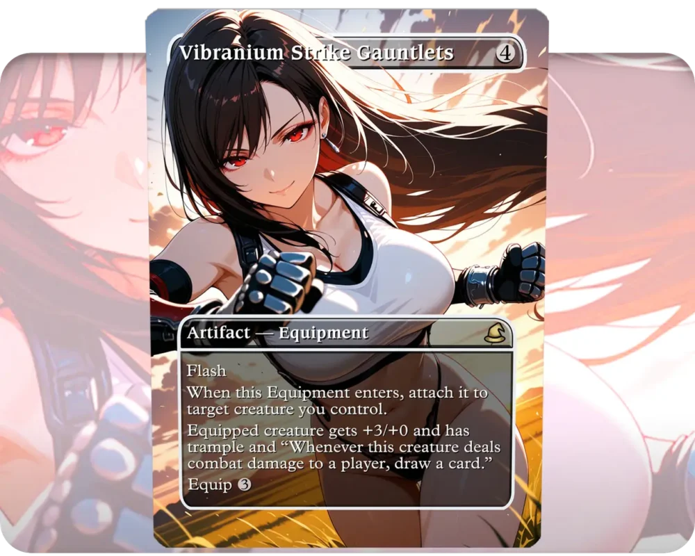 Tifa Lockhart (Final Fantasy) - Vibranium Strike Gauntlets custom MTG proxy single card artwork