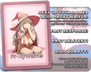 Pink ProxyWaifus card back supplied with the Darkest Hour (Goth) proxy single