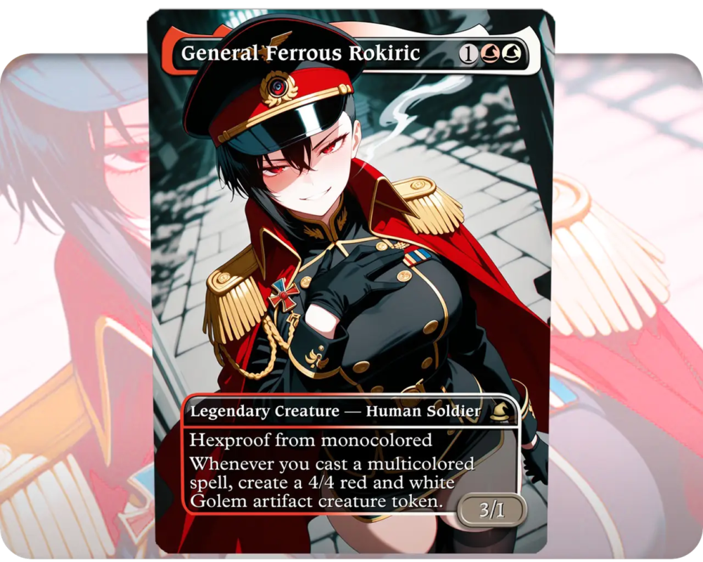 General Ferrous Rokiric (Gothic Military) custom MTG proxy single card artwork