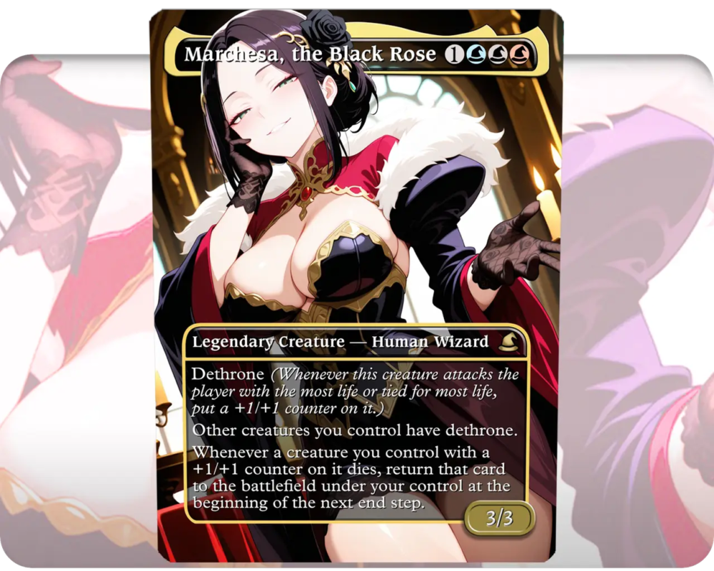 Marchesa, the Black Rose custom MTG proxy single card artwork