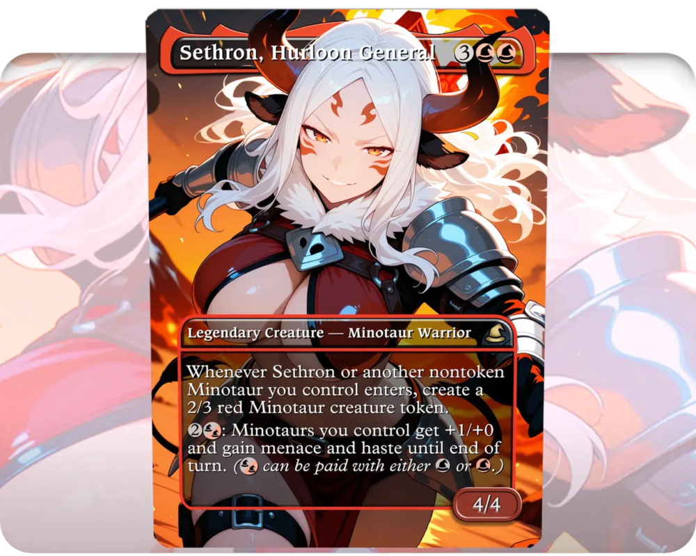 Sethron, Hurloon General custom MTG proxy single card artwork