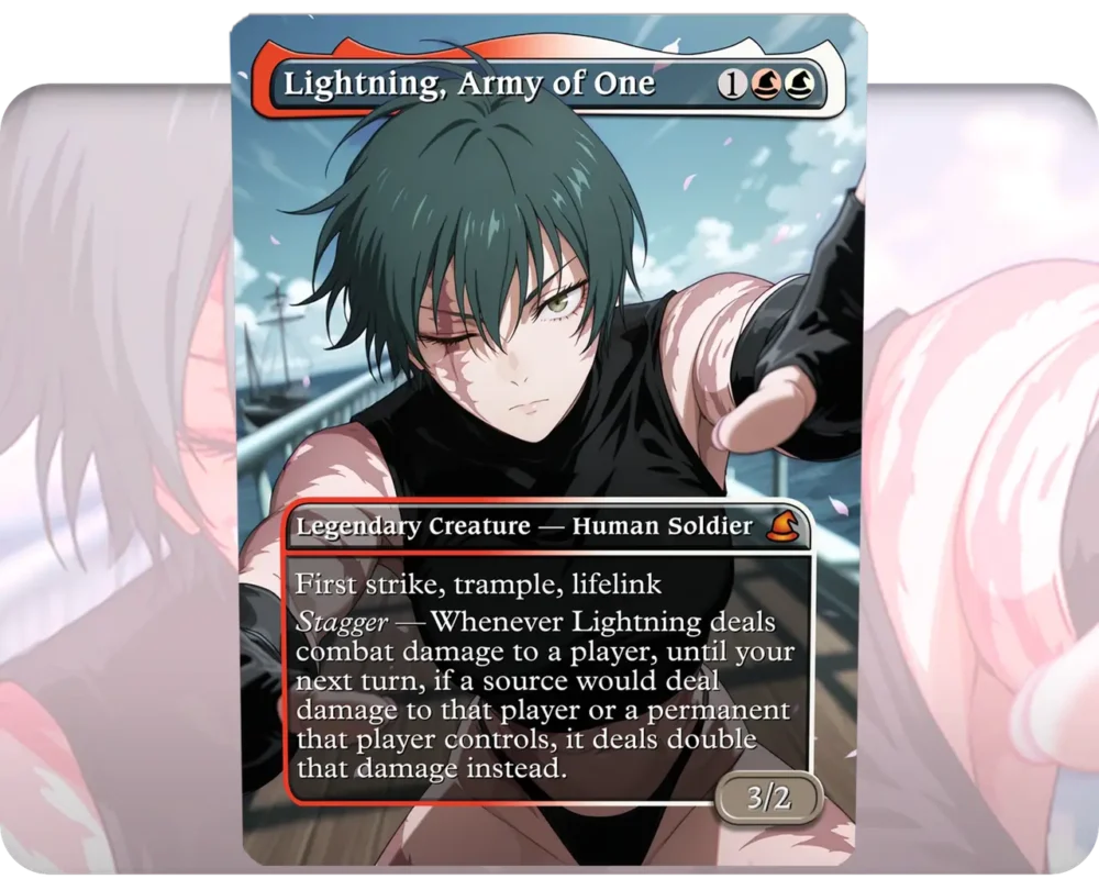 Maki Zenin (Jujutsu Kaisen) - Lightning, Army of One custom MTG proxy single card artwork