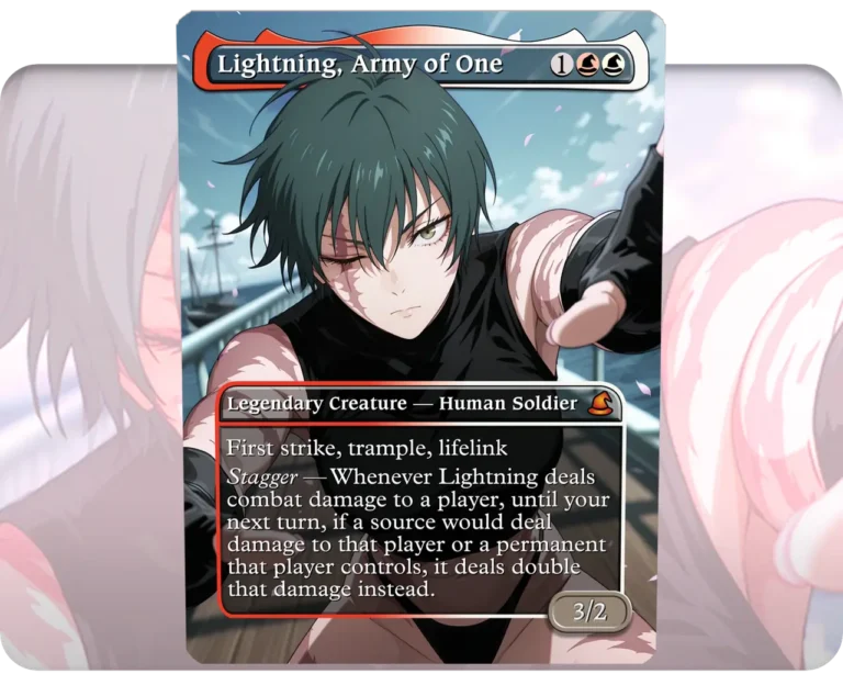 Maki Zenin (Jujutsu Kaisen) - Lightning, Army of One custom MTG proxy single card artwork