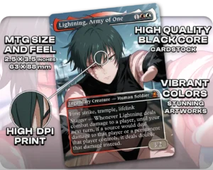 Maki Zenin (Jujutsu Kaisen) - Lightning, Army of One proxy card size and print guide