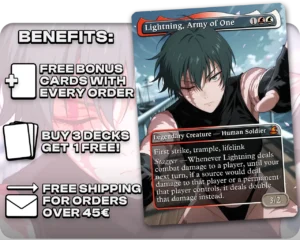 Maki Zenin (Jujutsu Kaisen) - Lightning, Army of One proxy card promotional artwork