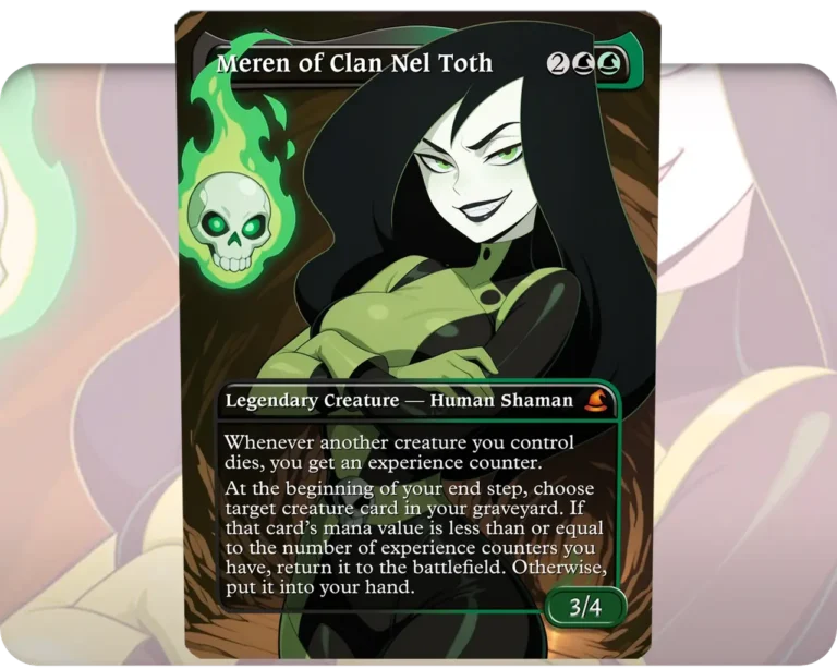 Shego (Kim Possible) - Meren of Clan Nel Toth custom MTG proxy single card artwork