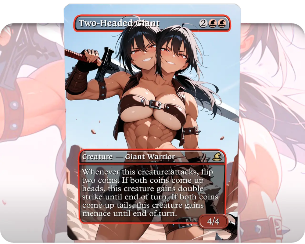 Two-Headed Giant custom MTG proxy single card artwork