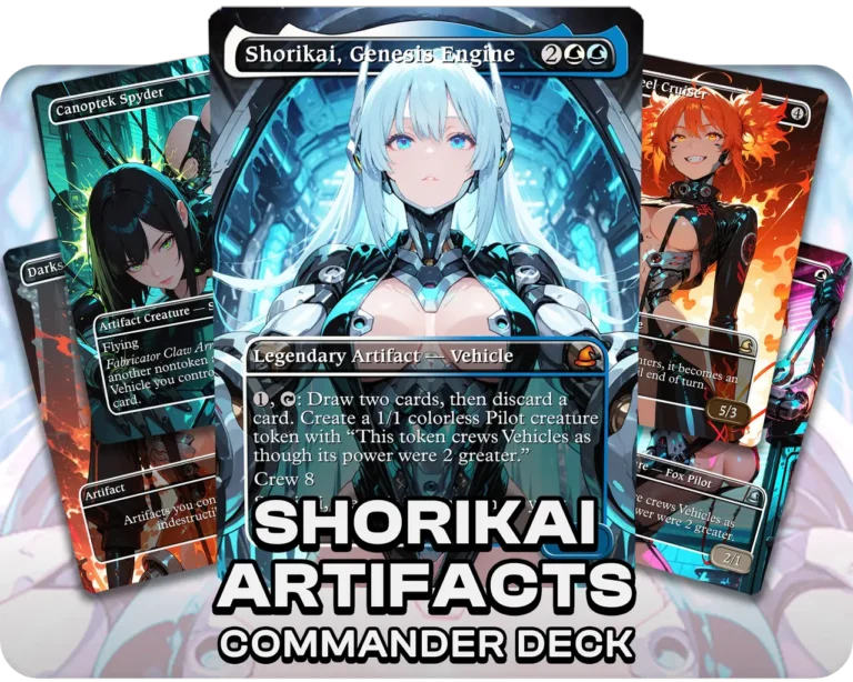 Shorikai Artifacts Commander proxy deck with futuristic waifu artwork