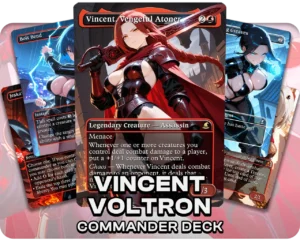 Vincent Voltron Commander proxy deck with red-haired waifu artwork