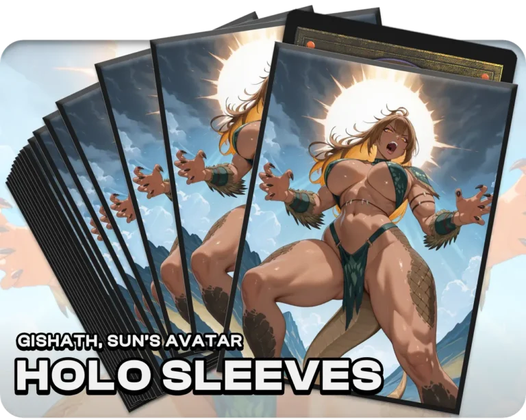 Gishath, Sun's Avatar holo sleeves, pack artwork