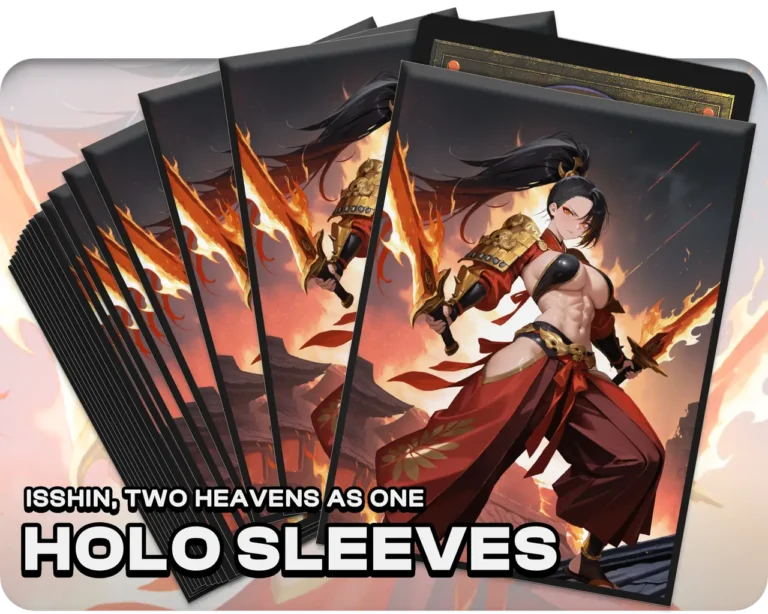 Isshin, Two Heavens as One holo sleeves, pack artwork