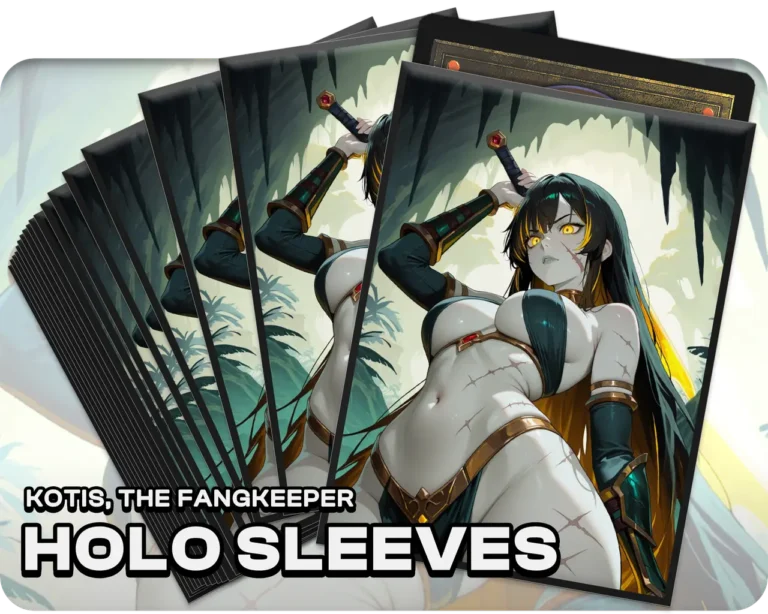 Kotis, the Fangkeeper holo sleeves, pack artwork