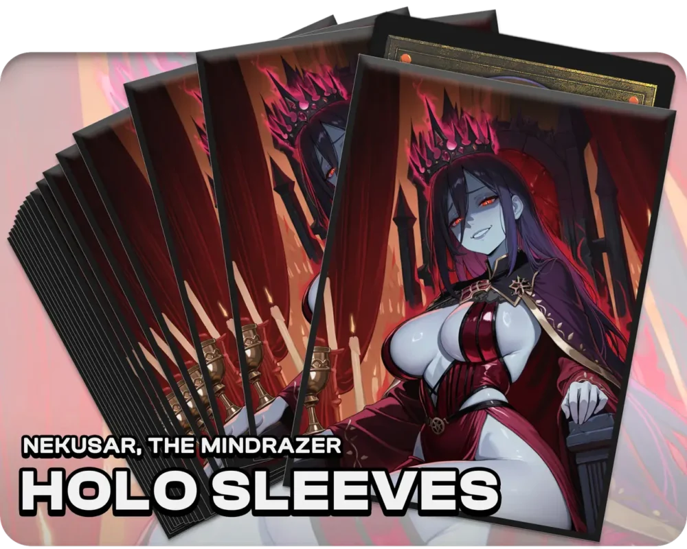 Nekusar, the Mindrazer holo sleeves, pack artwork
