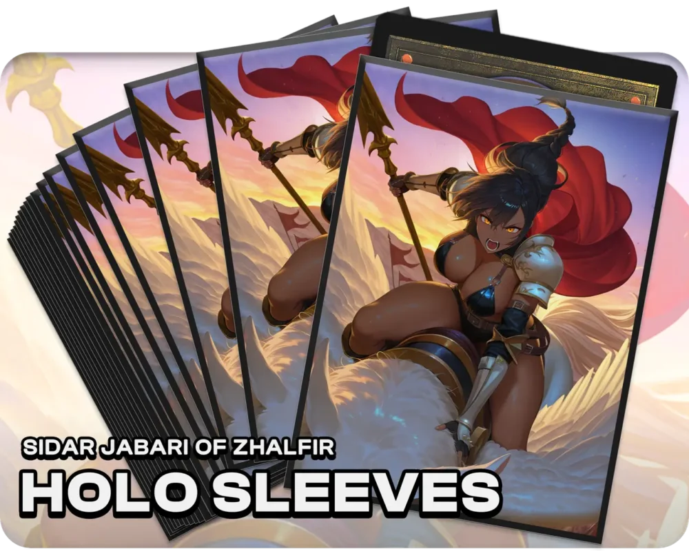 Sidar Jabari of Zhalfir holo sleeves, pack artwork