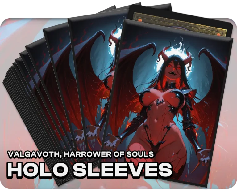 Valgavoth, Harrower of Souls holo sleeves, pack artwork