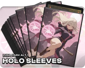 Luna Dark ALT v1 holo sleeves, pack artwork