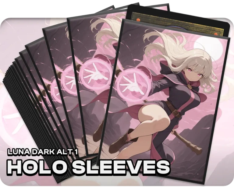 Luna Dark ALT v1 holo sleeves, pack artwork