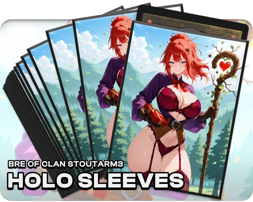 Bre of Clan Stoutarm holo sleeves, pack artwork