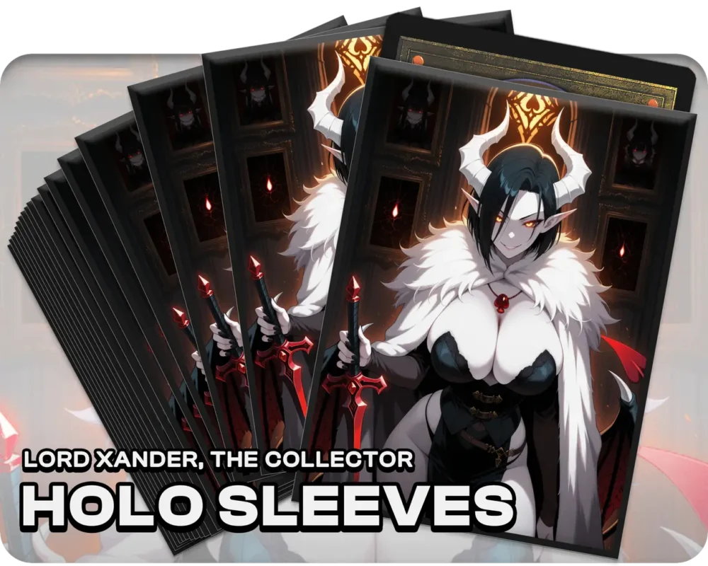 Lord Xander, the Collector holo sleeves, pack artwork