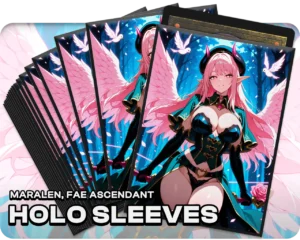 Maralen, Fae Ascendant holo sleeves, pack artwork