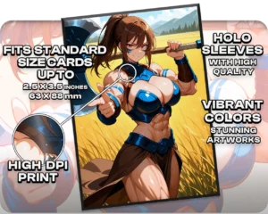 Saskia the Unyielding holo sleeves, card compatibility and finish guide