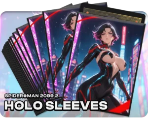 Spider‑Man 2099 v2 holo sleeves, pack artwork