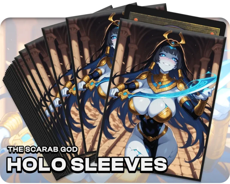 The Scarab God holo sleeves, pack artwork