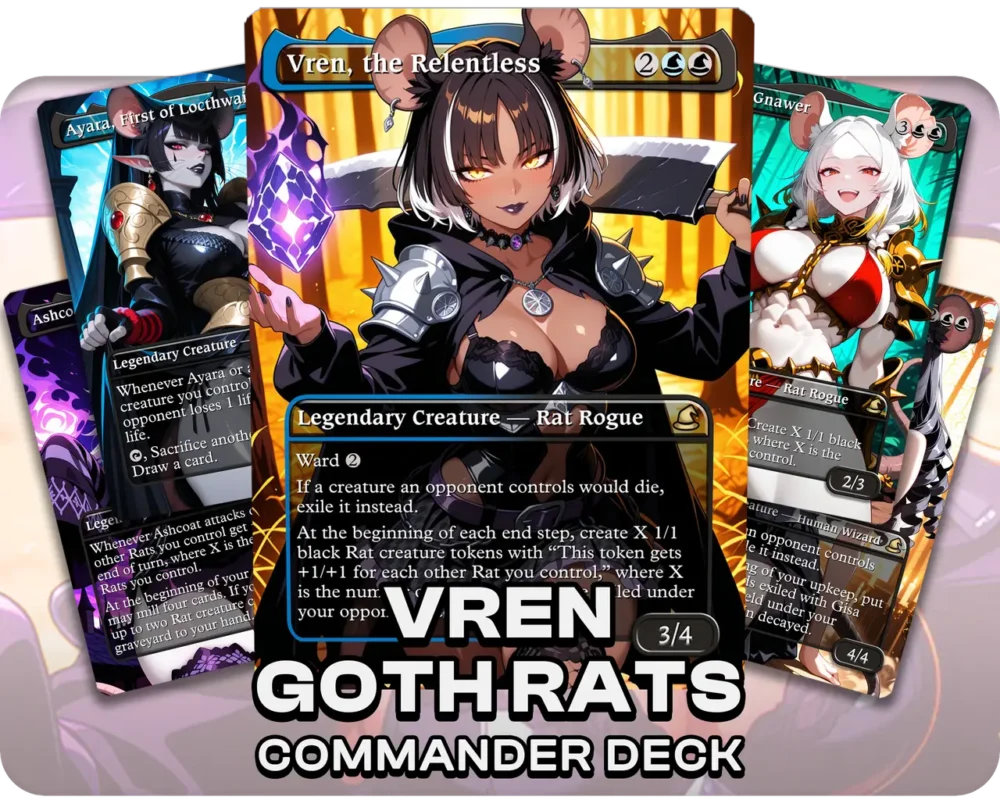 Vren, the Relentless Goth Rat Waifus Commander deck – Deck Cover