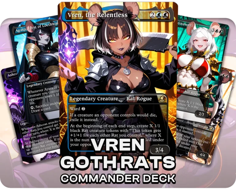 Vren, the Relentless Goth Rat Waifus Commander deck – Deck Cover