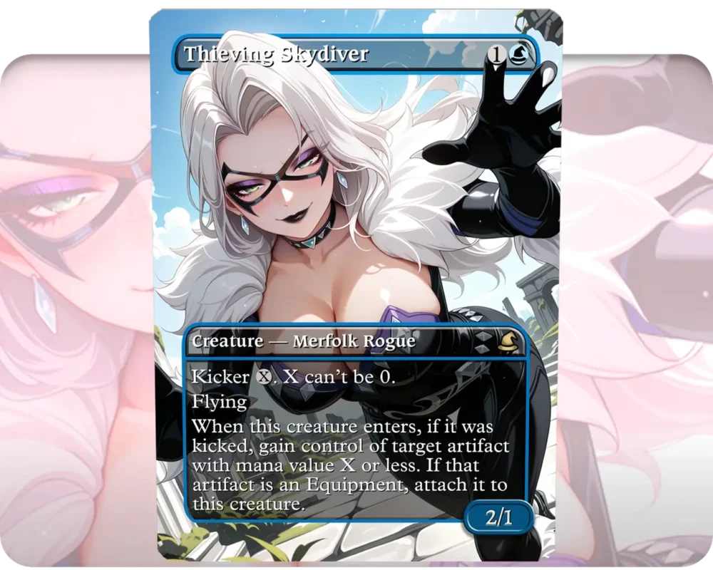 Black Cat (Marvel Rivals) - Thieving Skydiver | MTG Proxy Single