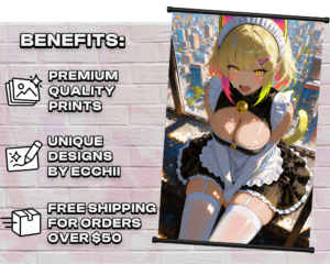 Maid Cat Girl wall scroll print and product features