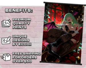 Morrigan Halloween wall scroll print and product features